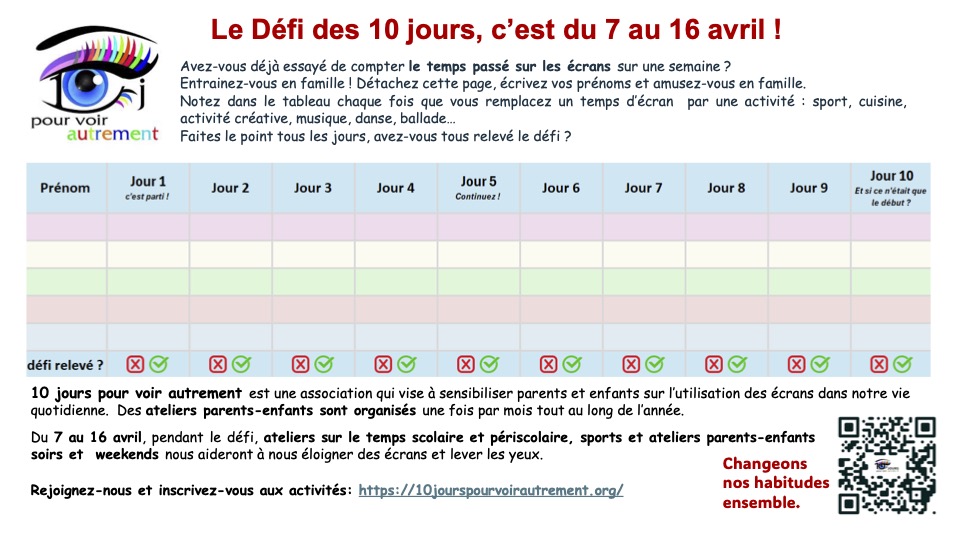 Défi 2026 J'adhère à l'association 10 jour pour voir autrement